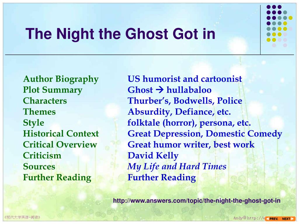 The Night The Ghost Got In Powerpoint